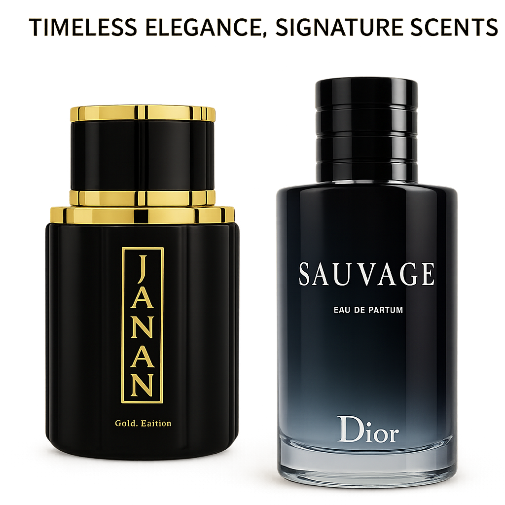 Janan Gold & Dior Sauvage Perfume Bundle – For Men (1999 PKR in Pakistan)