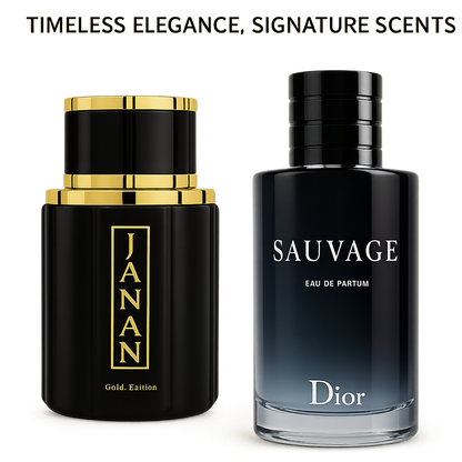 Janan Gold & Dior Sauvage Perfume Bundle – For Men (1999 PKR in Pakistan)